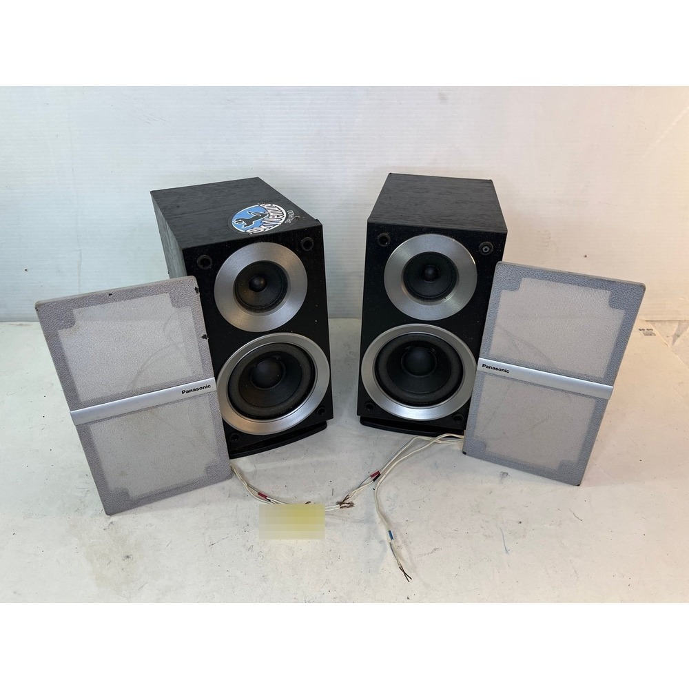 Panasonic SB-PM18 Bookshelf Speakers Black Good Simulated Wood Cabinet 6 Ohm 60W
